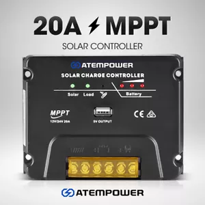 Atem Power 20A MPPT Solar Charge Controller Regulator 12V/24V AGM Lifepo4 - Picture 1 of 12