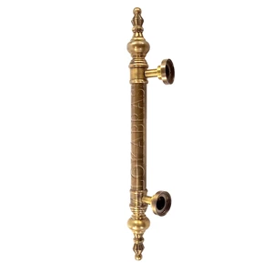 large 50cm DOOR handle pull solid SPUN DARK aged brass old style hollow 19 " - Picture 1 of 13