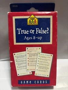 Juego verdadero o falso de colección School Zone 55 cartas de juego 1 tarjeta para padres usada en excelente estado rara difícil de encontrar - Imagen 1 de 3