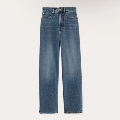 Everlane 女式 90 年代直筒牛仔裤 25 码长中靛蓝 — 第 1/4 张图片