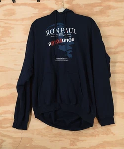 Ron Paul RARO!! Felpa con cappuccio uomo XL Restore America Now 2012 REVOLUTION colore navy - Foto 1 di 8
