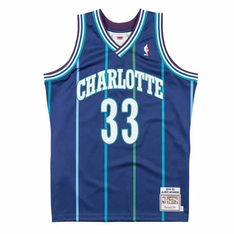 Mens Mitchell & Ness NBA Authentic Jersey Charlotte Hornets 1994 Alonzo Mourning Cover