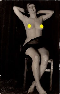 Art Nouveau Era Risque Nude Photo Flapper Woman 1910s Artistic - Picture 1 of 4
