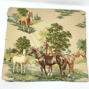 Wall Hanging Fabric Horses  Vintage Raised Padded Fabric Farm Barn 1960s - Picture 1 of 11
