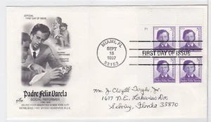 TurtlesTradingPost- Padre Felix Varela 1997 FDC #3166  Artcraft-  Block of 4 - Picture 1 of 1