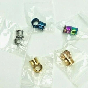 5 Pair Stainless Steel Screw Fit Earspools Tunnels Ear Plugs 1/2in Guage - Picture 1 of 4