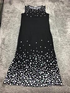 Christopher & Banks Sleeveless Maxi Dress Womens Size Medium Black White Stretch - Picture 1 of 12