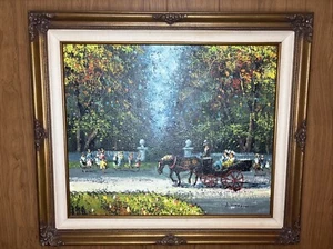 Vittorio Tommasini Farfa Öl auf Sackleinen Gemälde Impressionist Parkszene aufgelistet - Bild 1 von 21