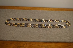 Multi colored freshwater cultured coin pearl necklace 32" NWOT QVC - Picture 1 of 6