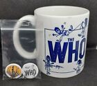 THE WHO  'BY NUMBERS' 11oz MUG WITH RARE ARTWORK + 2 FREE BADGES - ONLY A FEW