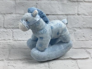 2005 TY PLUFFIES Plush 7" PRETTY PONY Rocking Horse Blue Stuffed Baby Toy TYLUX - Picture 1 of 8