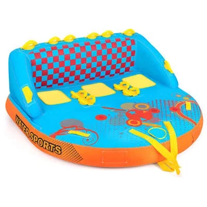Towable Tube for Boating 3 Riders Sofa Pull Tube w/ Heavy-Duty Thick Nylon Cover - Picture 1 of 8