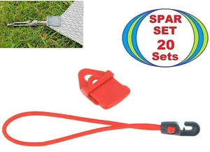 20 Planen Markisen Zelt MINI Clip rot + Spann Gummi 18 cm Haken Klammer Expander - Picture 1 of 17