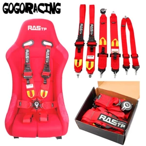6 Point Racing Seat Belt Harness 2"/3" Snap-On w/ Camlock Red Universal ATV UTV - Picture 1 of 12