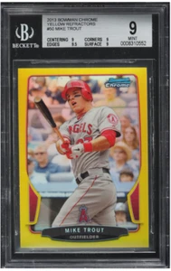 Bowman Chrome Mike Trout #/10 2013 refractor amarillo BGS 9 - Imagen 1 de 2