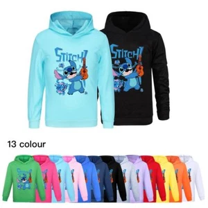 Kids Boys Girls Cute Angel Stitch Casual Hoodie Jumper Pullover Long Sleeve Tops - Picture 1 of 51
