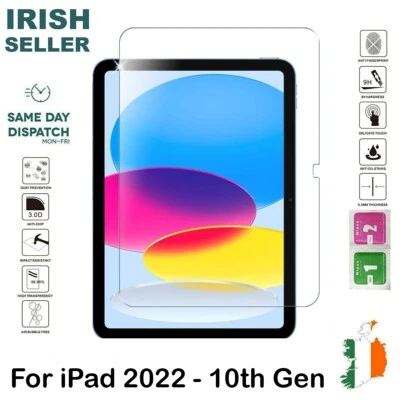 For iPad 2022 10th Gen Tempered Glass Screen Protector Saver Glass A2757 A2696