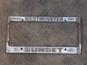 Oldtimer Westminster Sunset Ford America First Kennzeichenrahmen geprägt selten - Bild 1 von 1