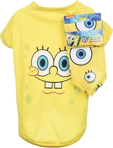 NUEVO Bob Esponja Pantalones Cuadrados Perro Camiseta y Bandana Conjunto de 2 Piezas Talla S Amarillo 9" Espalda - Imagen 1 de 5