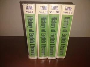 Hippolyte A. Taine HISTORY OF ENGLISH LITERATURE 4 VOLUME SET Revised Edition - Picture 1 of 9