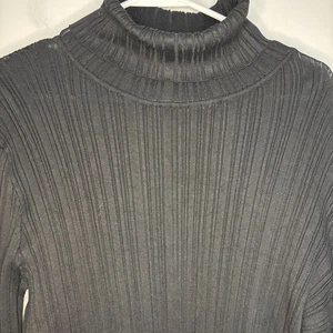 TIME AND TRU NEW Ribbed Turtleneck Womens XL Black Long Sleeve Stretch - Picture 1 of 8