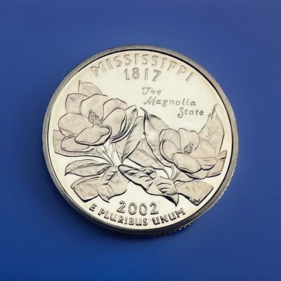 2002 S Mississippi State Quarter Gem PROOF Deep Cameo CN-Clad Coin - Image 1 of 2