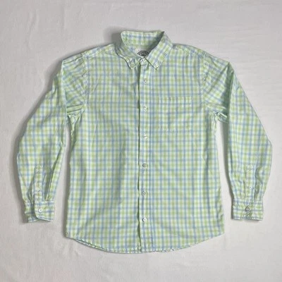 J. Khaki Boys Blue Green Plaid Button Up Dress Shirt Sz L - Image 1 of 4