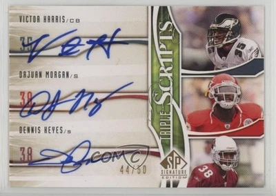 2009 SP Signature Edition /50 Victor Harris DaJuan Morgan #TR-HKM Rookie Auto RC - Image 1 of 2