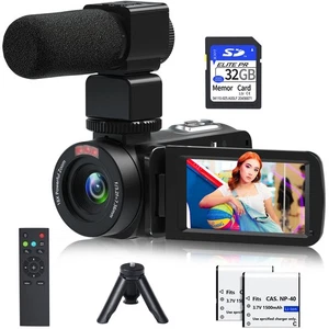 Video Camera, 1080P 30MP Camcorder IR Night Vision Vlogging Camera for YouTub... - Picture 1 of 6