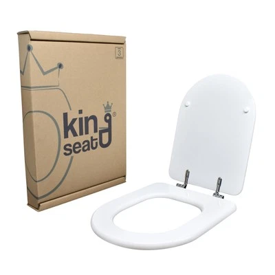 King Seat EM724Y Dolomite Clodia Sedile Copriwater Dedicato, Bianco Lucido
