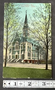 Antique Postcard South Framingham Mass St. Stephen Catholic Church Posted 1912 - Picture 1 of 2