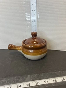 Vintage Our Own Import Tri-Colored Stoneware Soup Bowls w/Handles & Lids - Picture 1 of 19