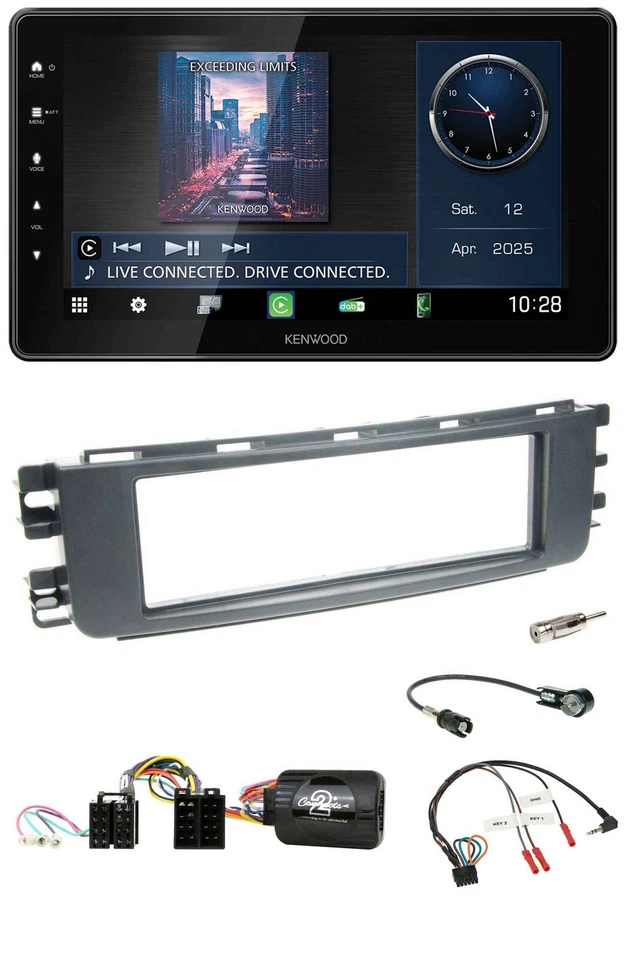 Kenwood Lenkrad Bluetooth USB DAB Autoradio für Smart ForFour 04-06 W454 Audio 2 - Bild 1 von 4