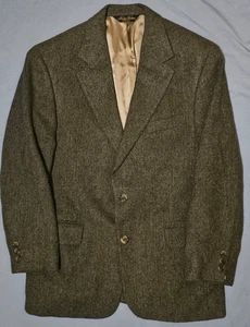 Brooks Brothers Mens Brown 100% Camel Hair Chevron Blazer Sz 38 SH - Picture 1 of 8