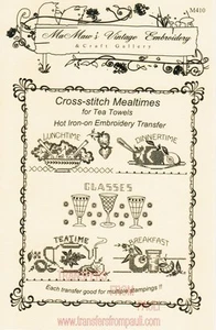 Cross-Stitch Meal Times for Embroidery tranfers by MaMaw's Vintage Embroidery - Picture 1 of 1
