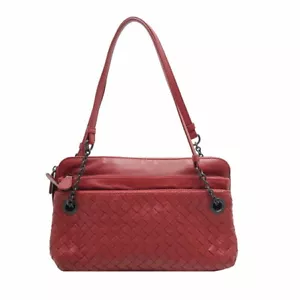 Women's Bottega Veneta Chain Handbag/Intrecciato/Leather/Red Bag - Picture 1 of 8