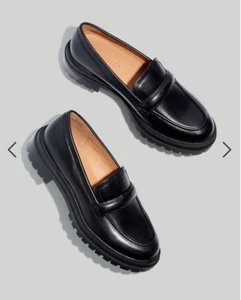Madewell $158 The Bradley Lugsole Loafer in Black Leather Size 7.5 NG674 - Picture 1 of 9