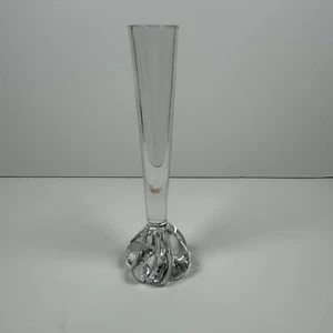 Glass Rose Bud Vase with Swirl Base 7" - Picture 1 of 4
