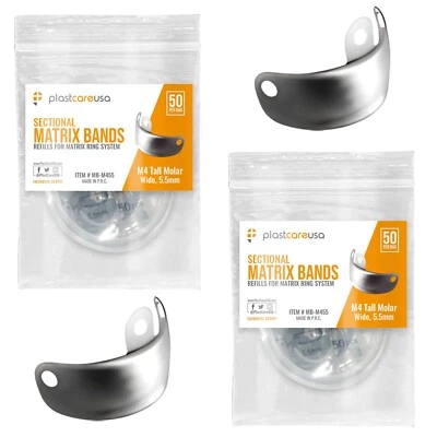 100 Dental Metal Matrices Sectional Matrix Refill Soft Band 5.5mm M4 Tall Molar - Image 1 of 4