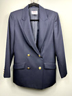 Talbots Women's Navy Blue Double Breasted Wool Blazer Jacket Size 6