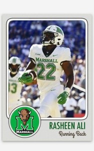 Rasheen Ali  NMT Custom Art College Football Card! Marshall!