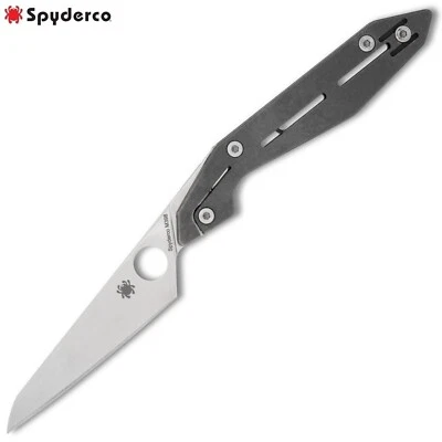 Spyderco NAND Slipjoint Front Flipper M398 Satin Blade Titanium Handle C270TIP - Image 1 of 3
