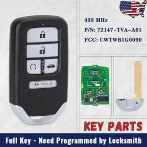 for Honda Accord 2018 2019 2020 2021 2022 Keyless Remote Key Fob 5B CWTWB1G0090 - Picture 1 of 6