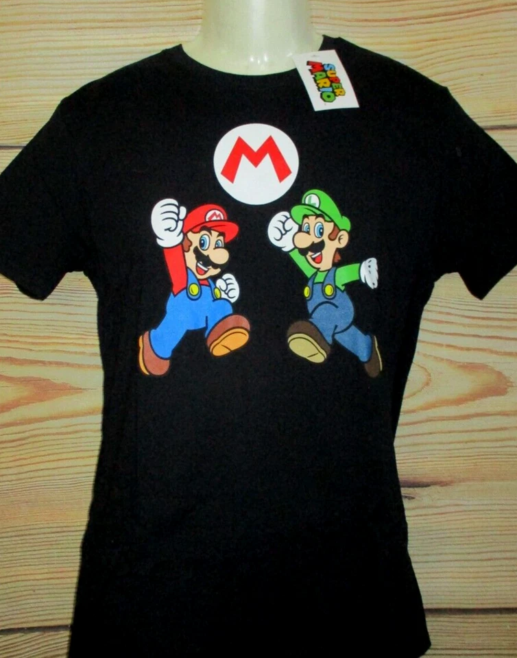 YOUTH BOYS SUPER MARIO BLACK T-SHIRT SIZE XL (18/20) - Image 1 of 1