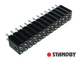 2pcs 2x13 Round Female Pin Header gold machined straight 2,54mm 803-93-026-10-00 - Imagen 1 de 2