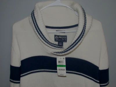 Nuevo con etiquetas Nuevo Suéter AMERICAN RAG Para Hombre Grande Azul Marfil Cuello Chal Todo Algodón Foto 1 de 4