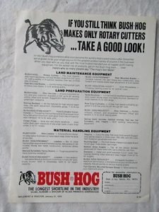 1976 Bush Hog Farm Equipment Print AD Advertisement 11x8 - Picture 1 of 1