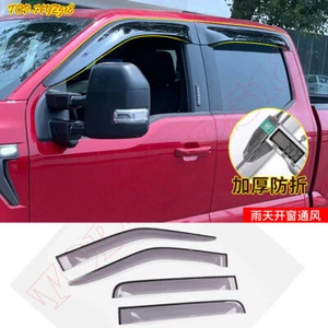 For Ford F-150 2021-2024 Smoke Window Wind Visors Rain Sun Guard Vent Deflector - Picture 1 of 7