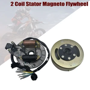 Conjunto de rotor de rueda de mosca de 2 bobinas generador de estator magnético para 110cc 125cc Lifan - Imagen 1 de 8