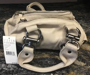 STEVEN by STEVE MADDEN HAND BAG GENUINE LEATHER MULTI ZIP PURSE MINI SATCHEL NWT - Picture 1 of 11